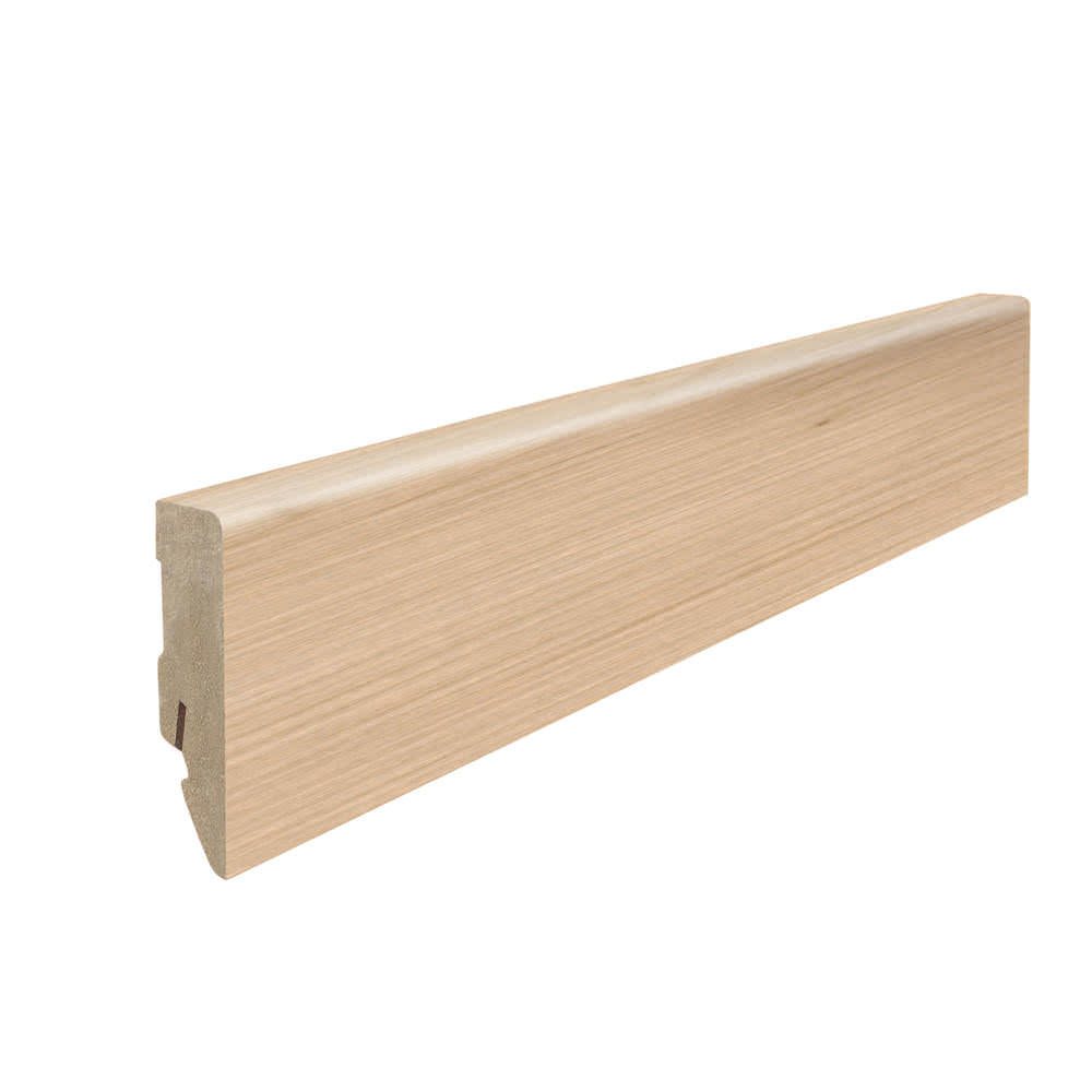 Stick on skirting 16 x 58 mm cube 2,2 m MDF core, lam. cover