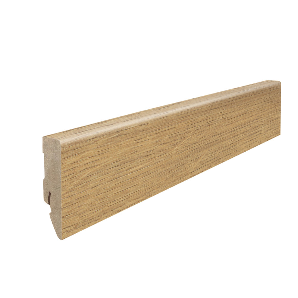 Stick on skirting 16 x 58 mm cube 2,2 m MDF core, lam. cover Oak Scarpa Nature*