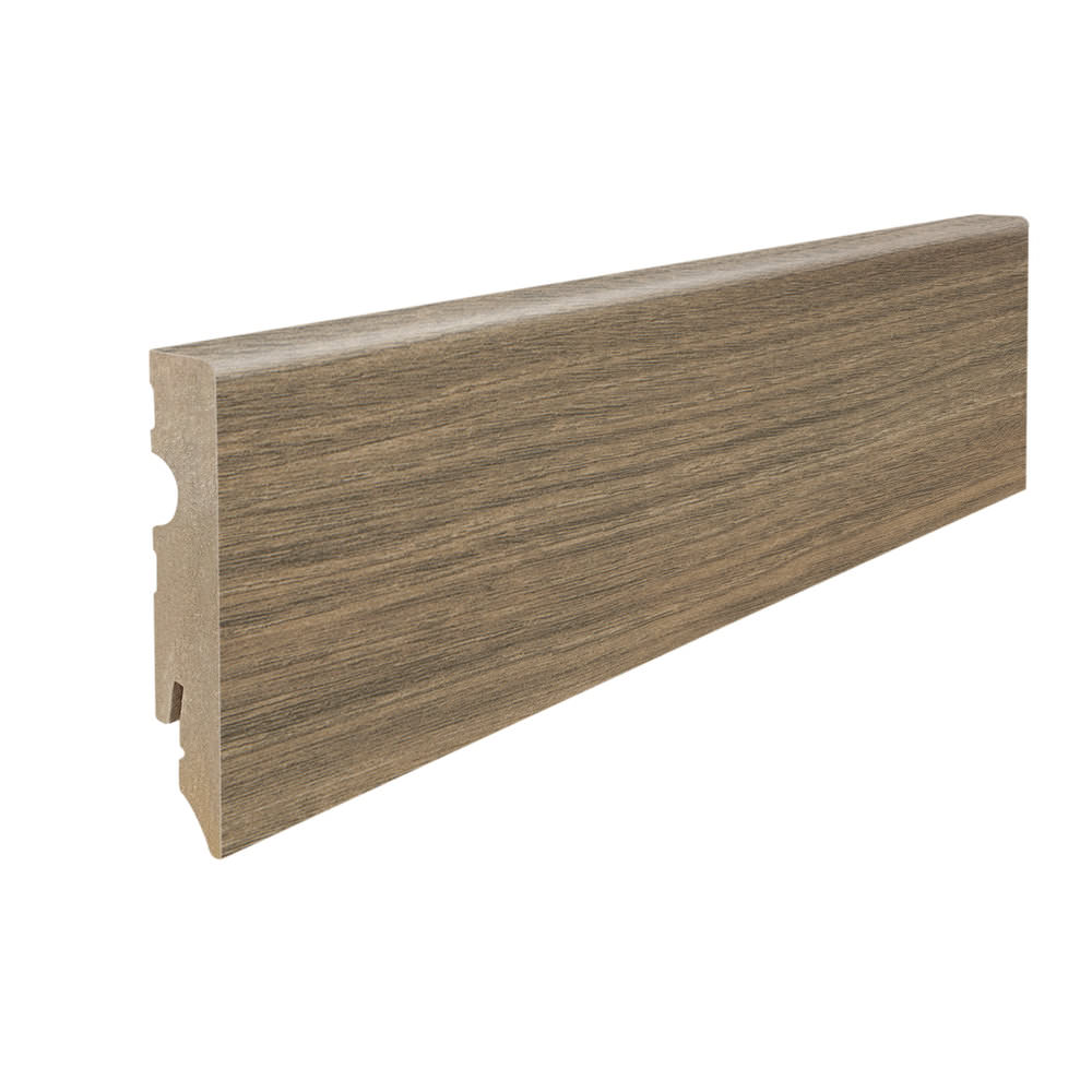 Stick on skirting 15 x 80 mm cube 2,2 m MDF core, lam. cover Elm Vario*