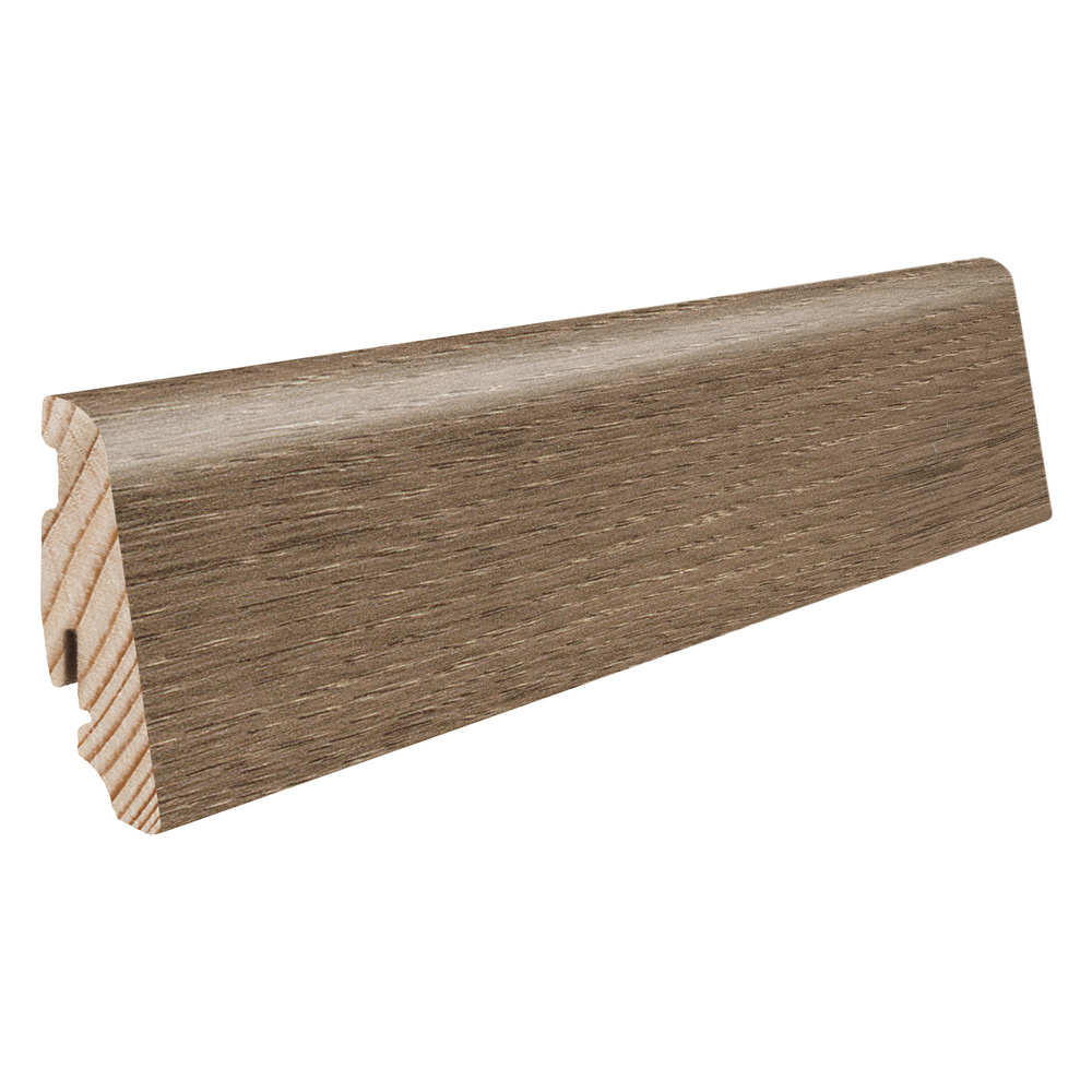 Zócalo insert., núcleo de madera maciza 19 x 58 mm 2,2 m, resistente al agua Roble Victoria marrón terciopelo*