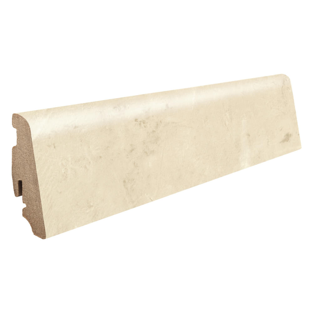 Skirting with solid wood core 19 x 58 mm 2,2 m lam. cover water resistant Urban White*