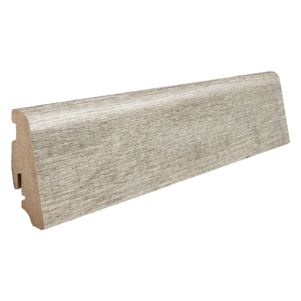 Skirting with solid wood core 19 x 58 mm 2,2 m lam. cover water resistant Oak Cardiff White*