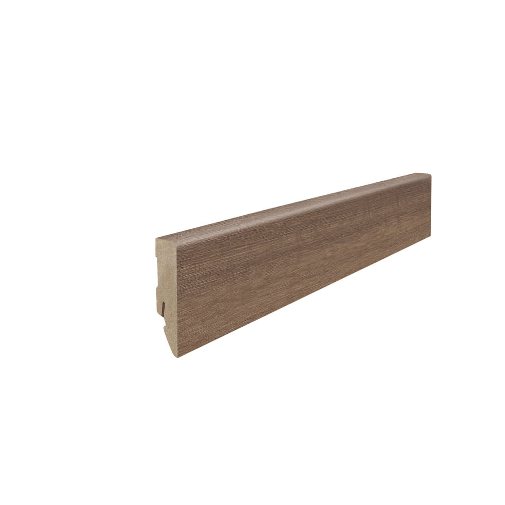 Stick on skirting 16 x 58 mm 2,2 m MDF core, lam. cover Oak Provence Smoked*