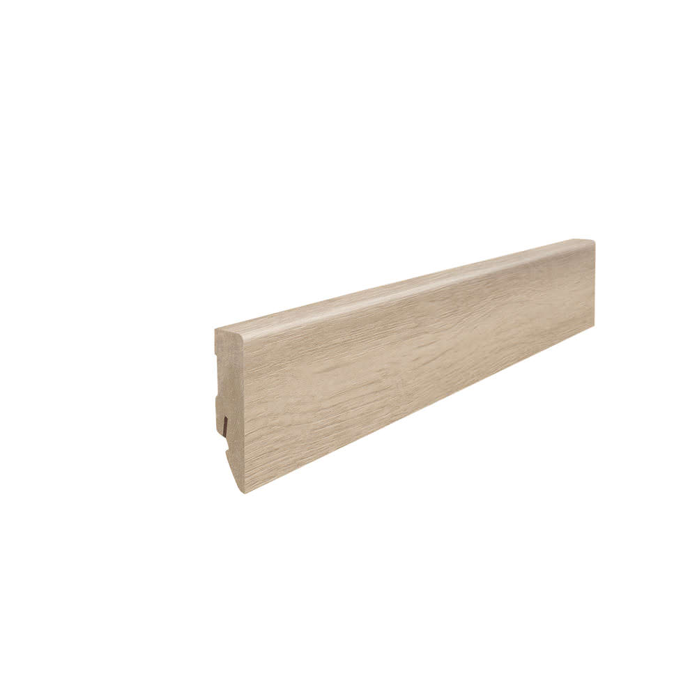 Stick on skirting 16 x 58 mm 2,2 m MDF core, lam. cover Oak Provence Creme*