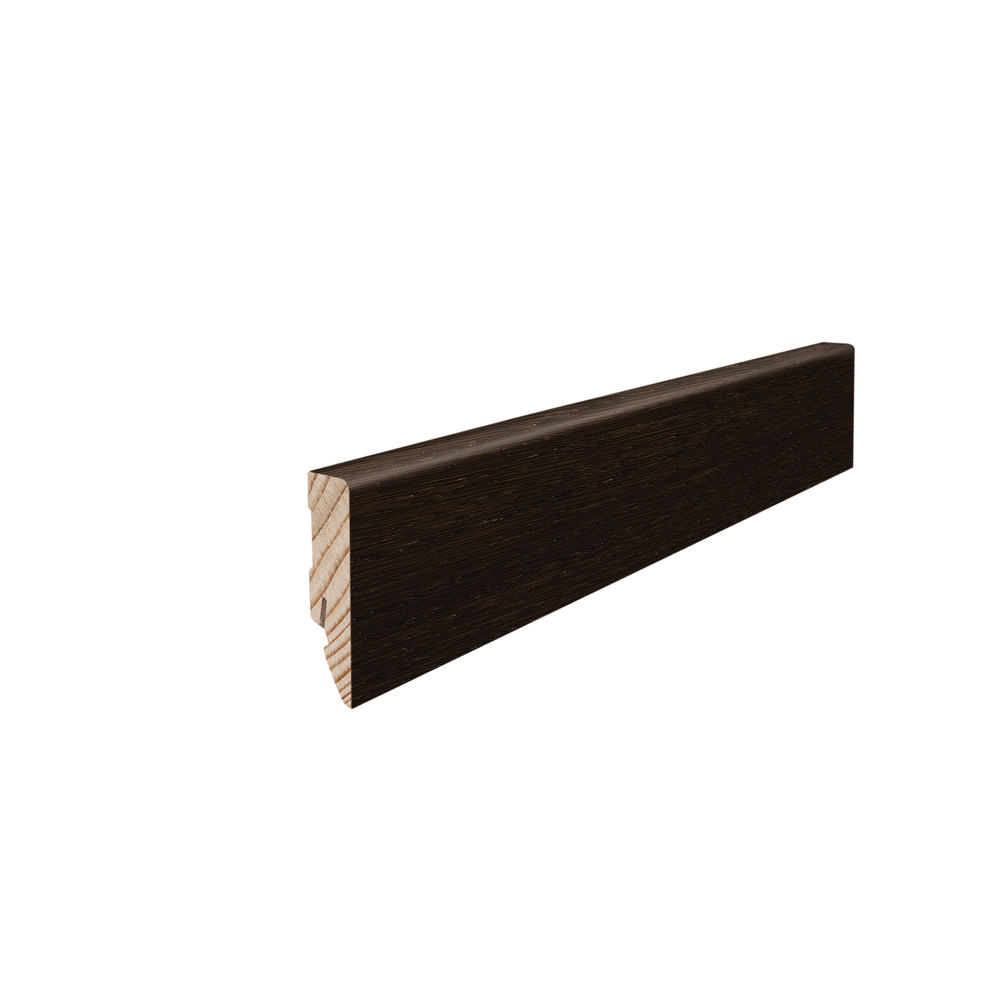 Battiscopa ad innesto di legno massiccio 16 x 58 mm cubo 2,2 m impiallacciato oliato Rovere testa di moro