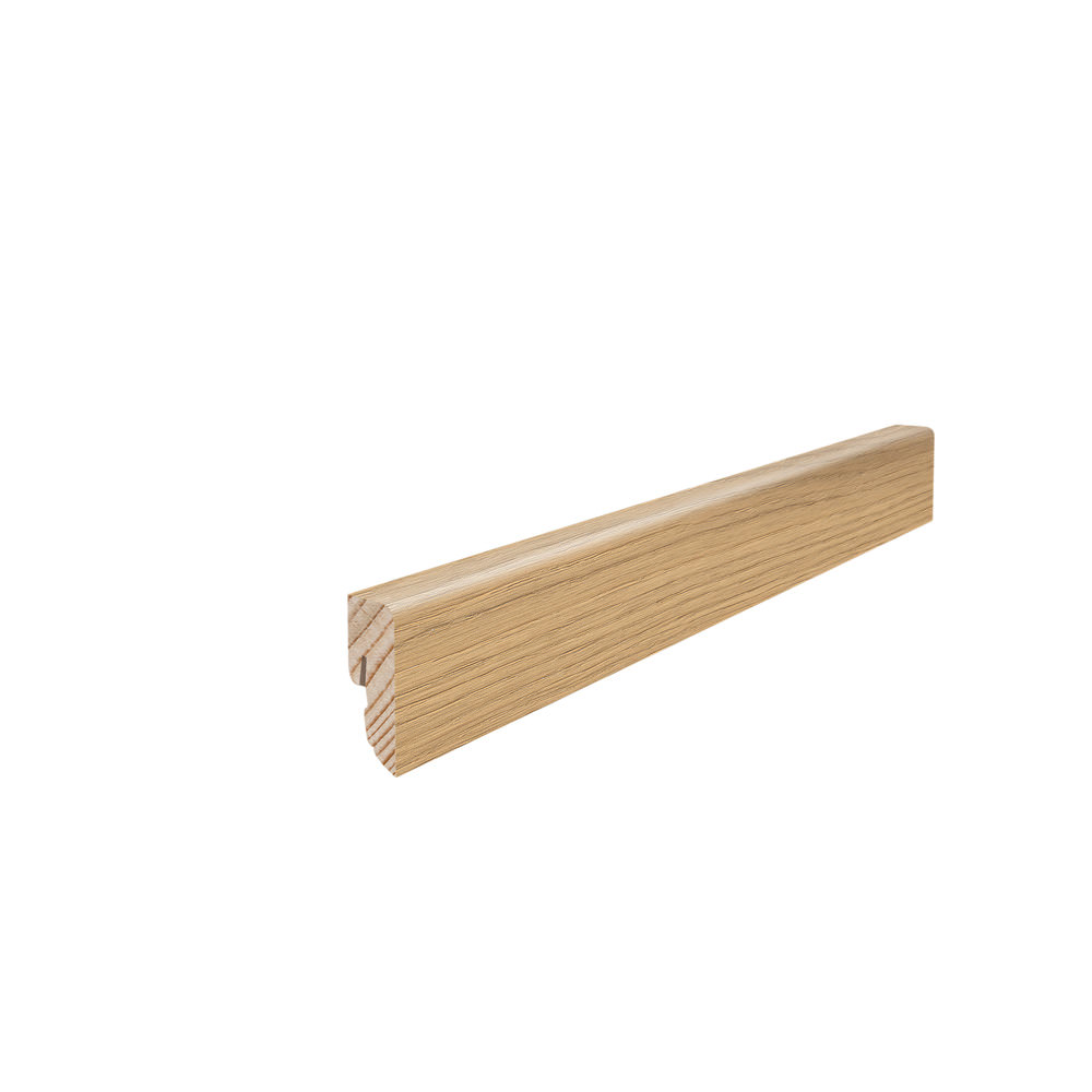 Skirting with solid wood core 16 x 40 mm cube 2,2 m veneered oiled Oak Invisible